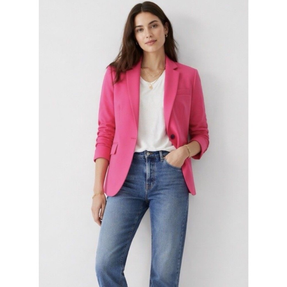 J CREW Regent Pink Blazer Stretch Business Professional Women’s Size 20